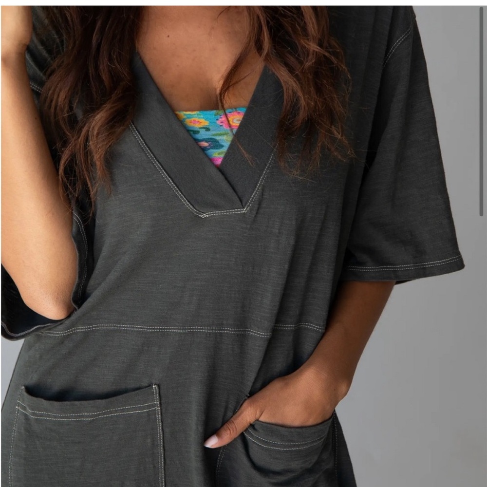 XS Natural Life Charlie Jumpsuit “better than sweats” cotton deep v neck - Picture 4 of 10
